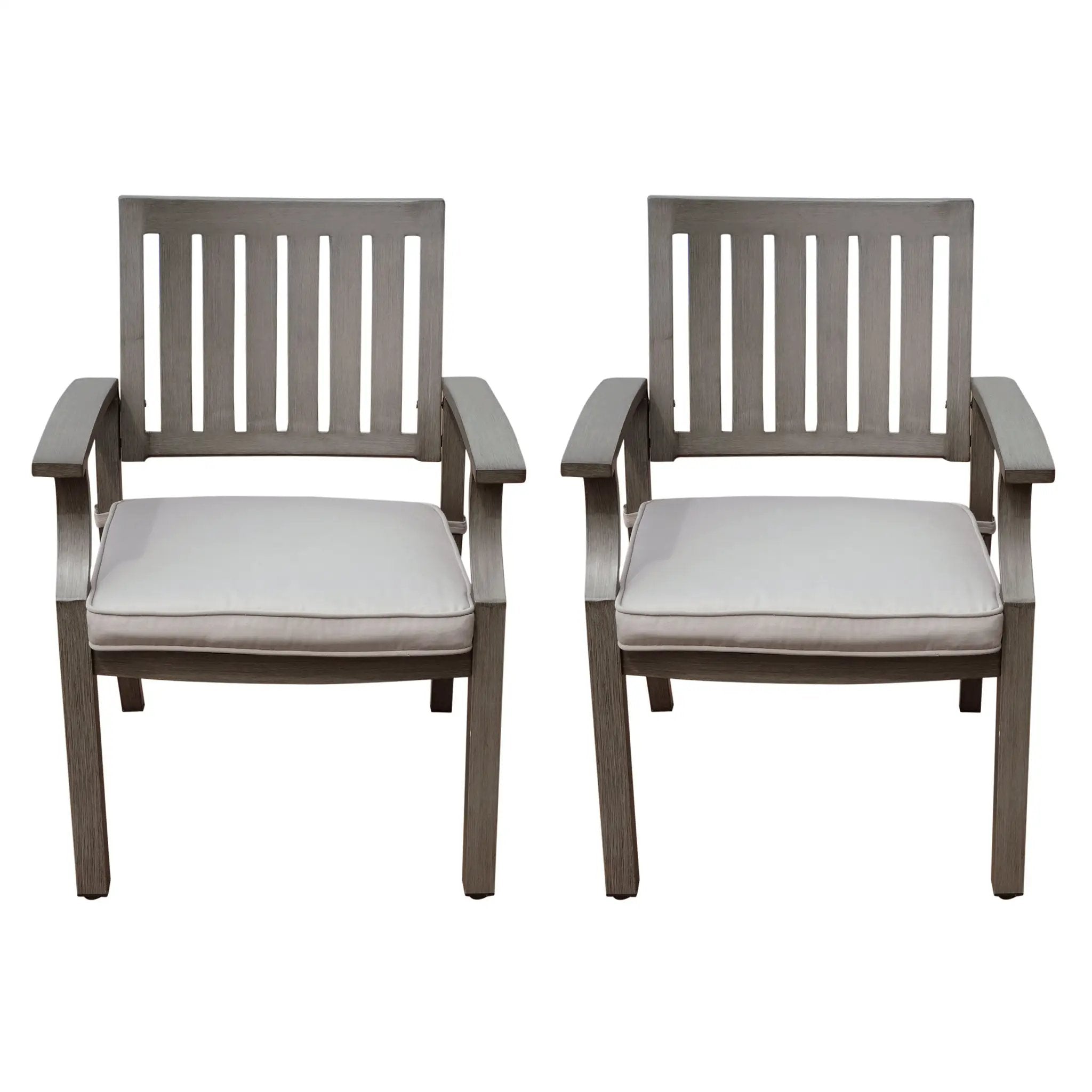 Outdoor Modern Aluminum Dining Chair with Cushion (Set of 2) by HouseOfZazla