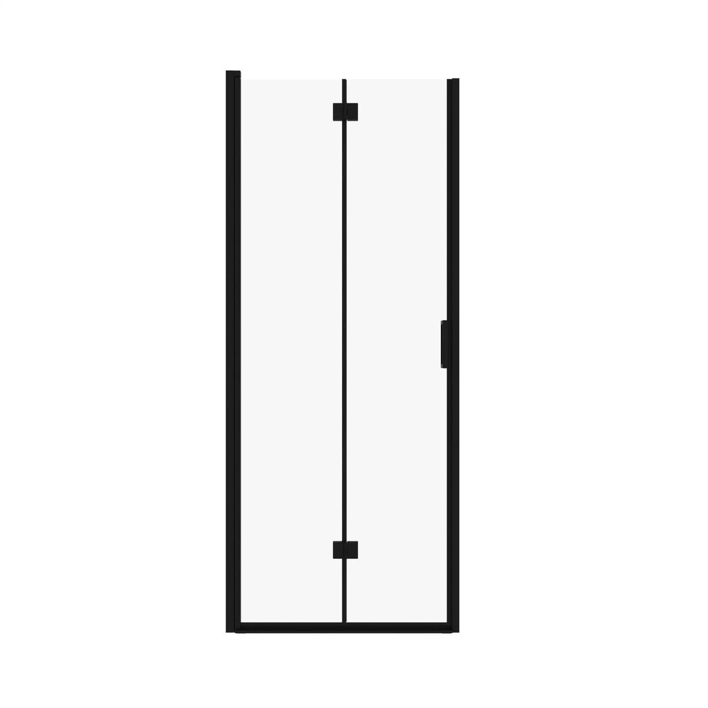 Semi Frameless Bifold Pivot Shower Door, Reversible Installation by HouseOfZazla