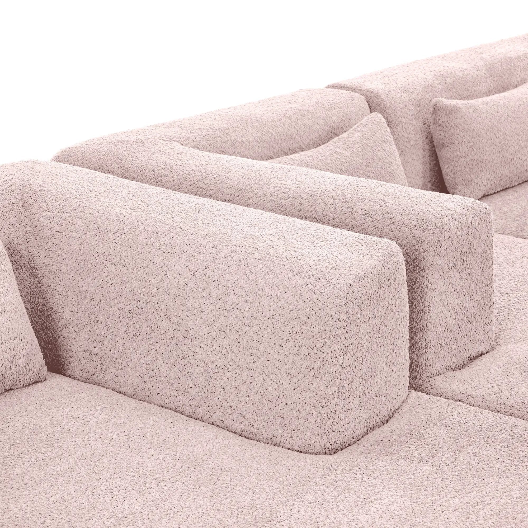 Upholstered Sofa Free Combined Sofa Couch With 2 Chaise Lounge And Five Back Pillows For Living Room by HouseOfZazla