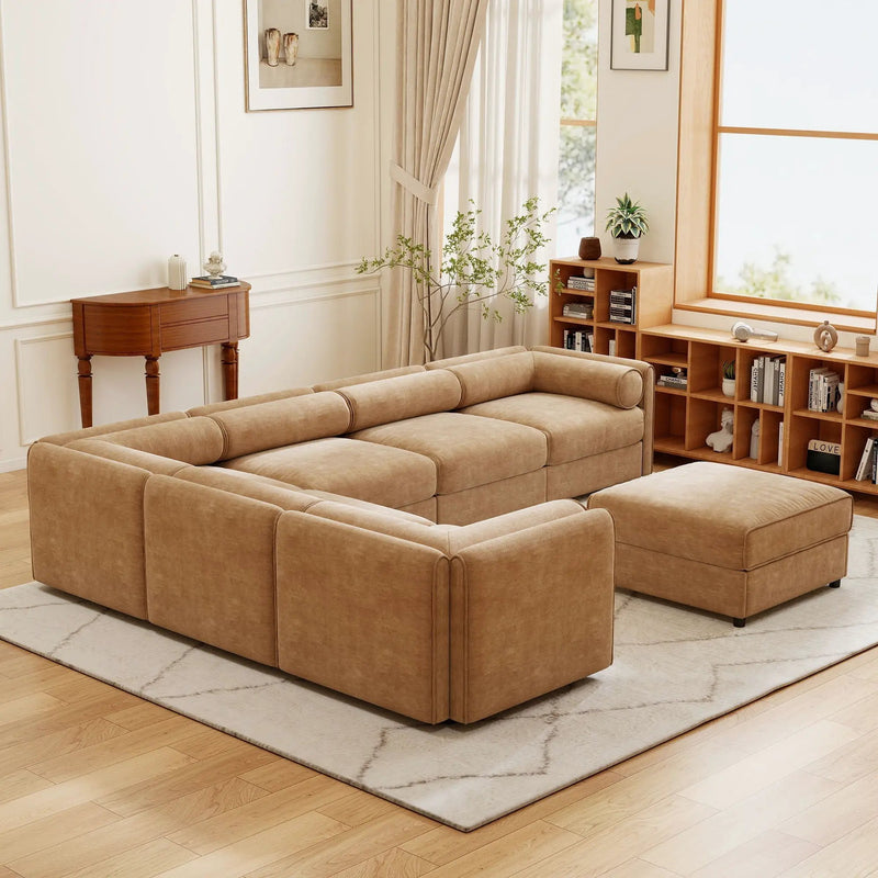 Contemporary Elegant Sofa With Storage And Ottoman by HouseOfZazla