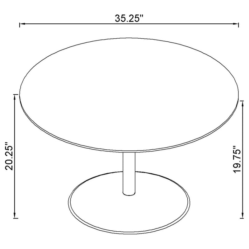 Ganso 3-piece Round Glass Top Coffee and End Table Set Black by Unique Piece Furniture
