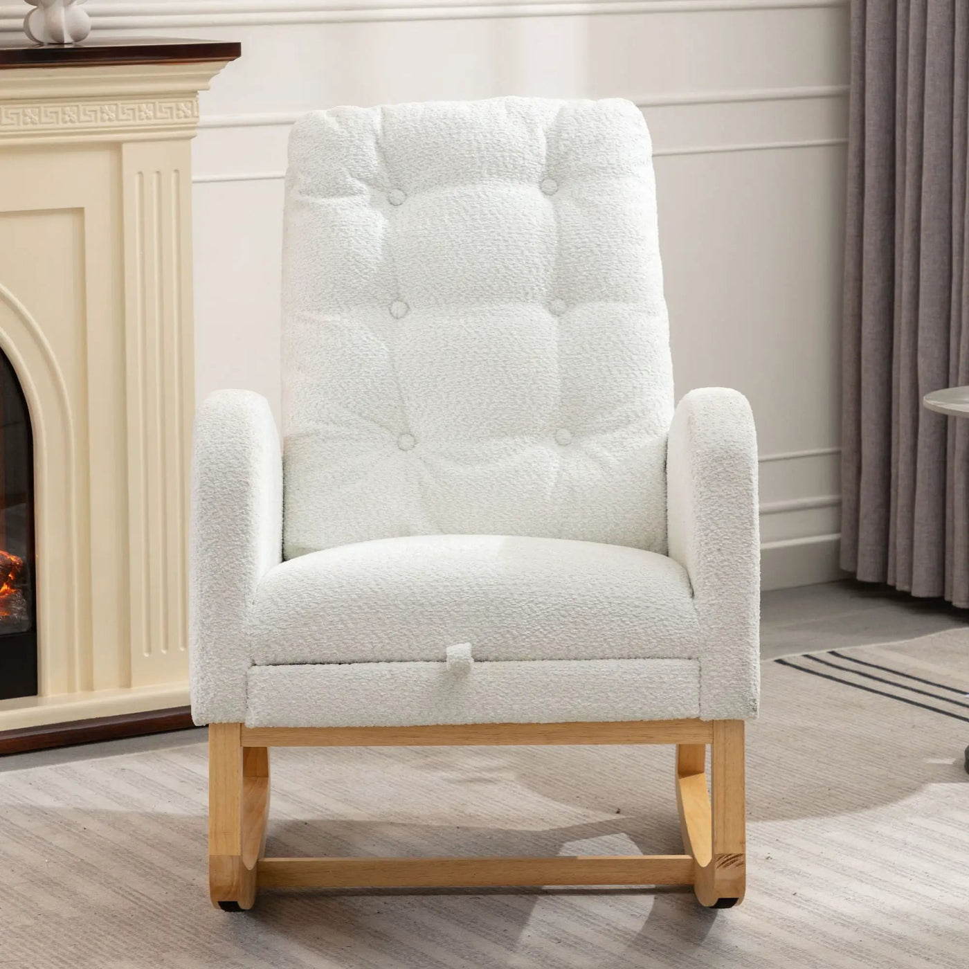 Accent Rocking Chair With Footrest, High Back by HouseOfZazla