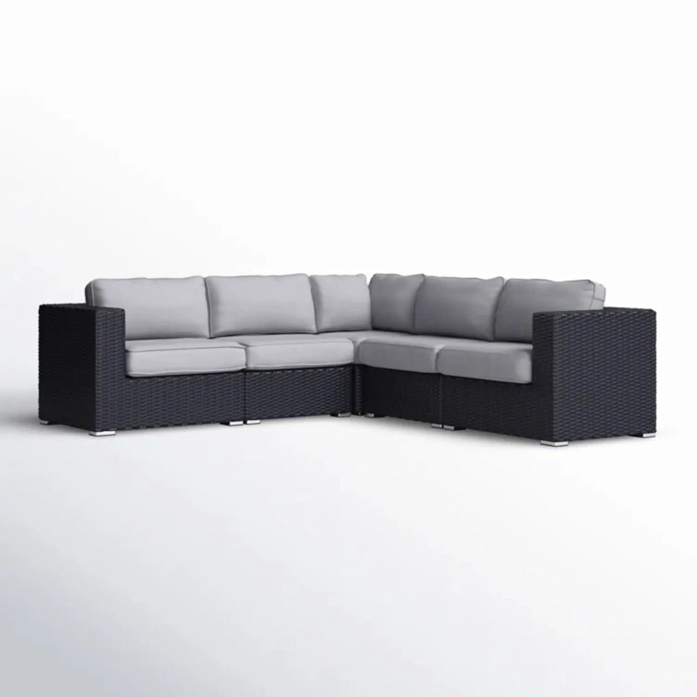 Luxurious Wicker Patio Sectional With Weather Resistant Sunbrella Cushions by HouseOfZazla