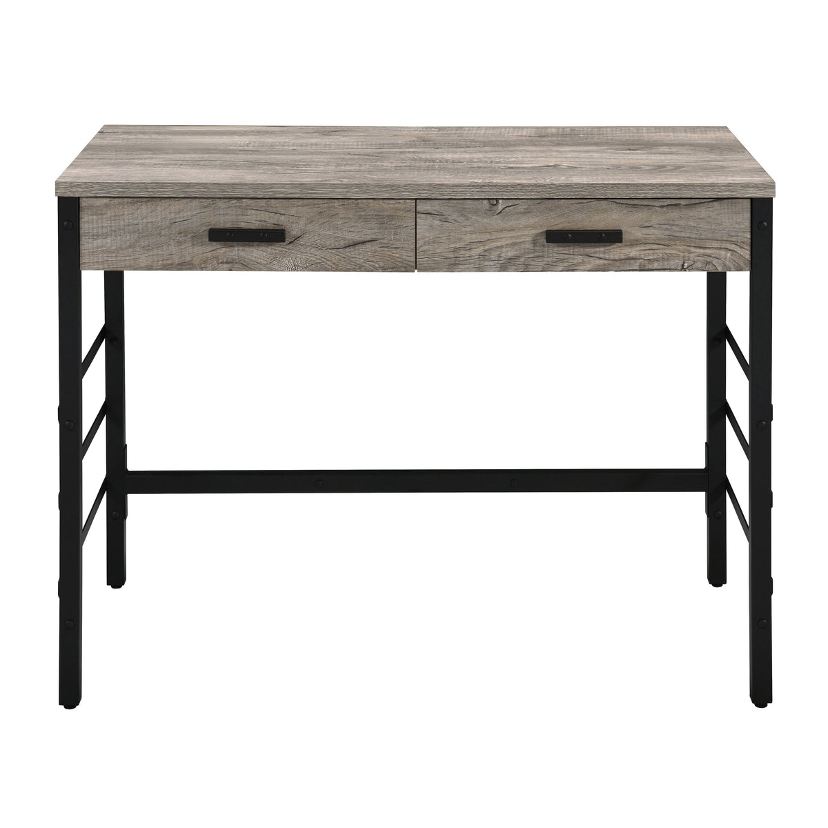 Light Weathered Writing Desk with Storage Drawers and USB Ports - Light Weathered Oak, photo 3 of 9