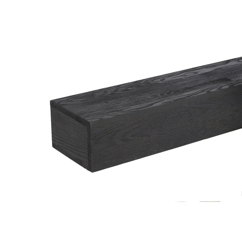 48'' Embossed Fireplace Mante, Wall Mounted Floating Shelf - Black by HouseOfZazla