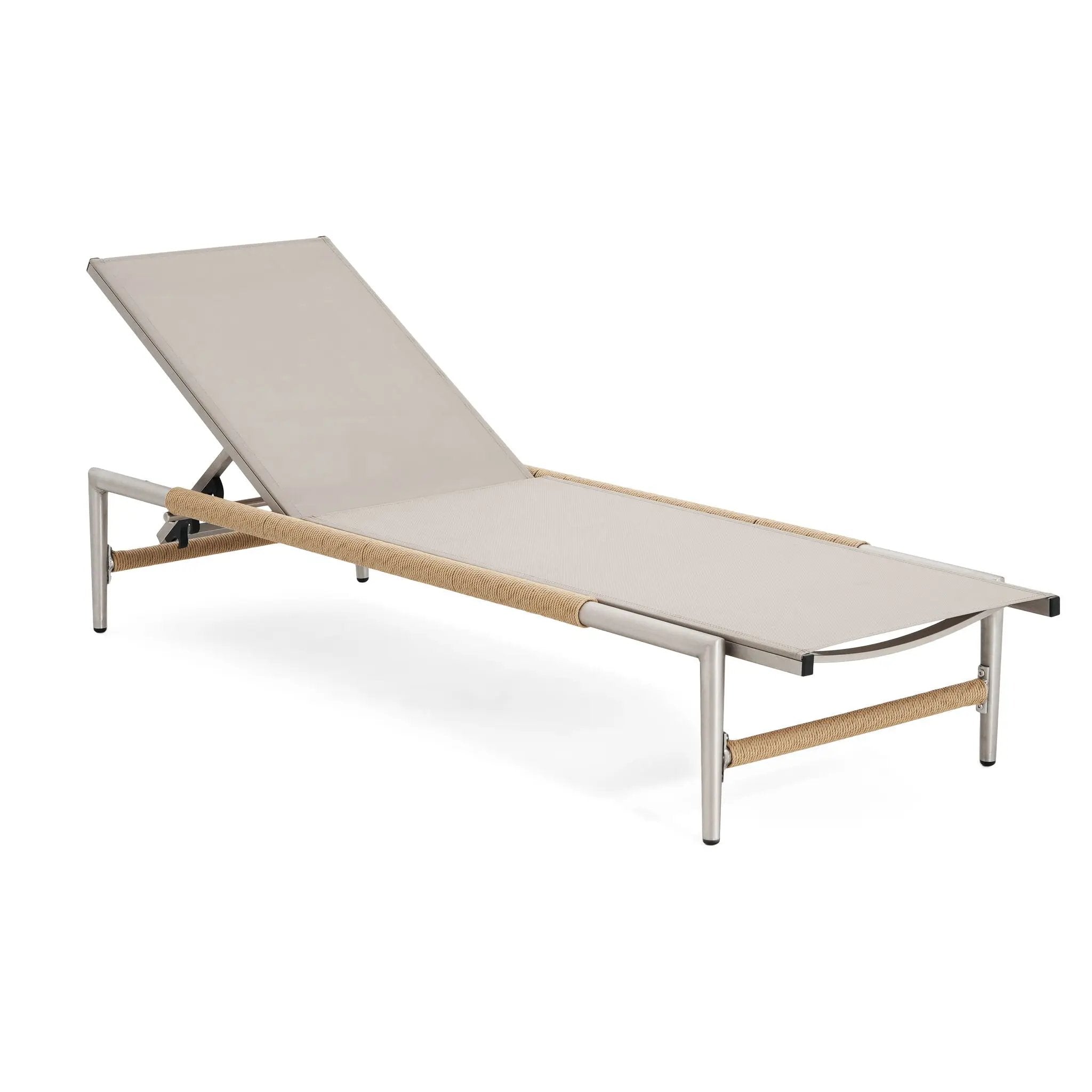 Hargrove Outdoor Aluminum Chaise Lounge with Mesh Seat by HouseOfZazla