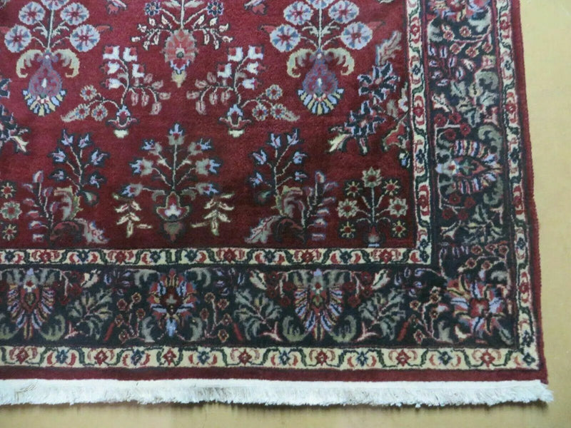 4' X 6' Vintage Handmade Fine India Jaipur Floral Oriental Wool Rug Red Nice by Jewel Rugs