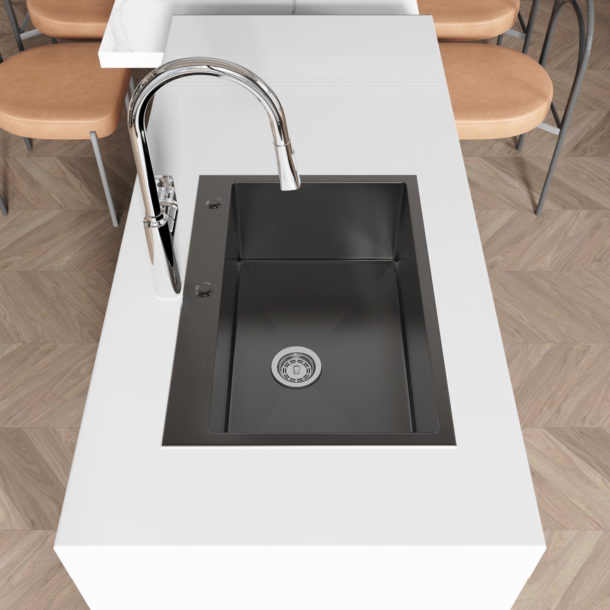 Stainless Steel Kitchen Sink, 27″x19″ Single Bowl, Overmount Handmade Sink by HouseOfZazla