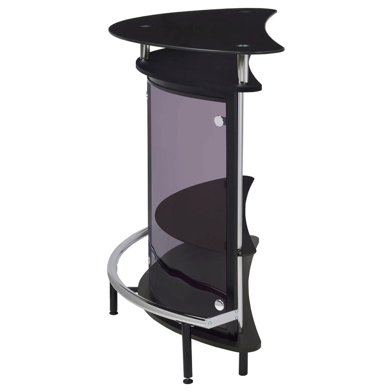 Amarillo Freestanding Glass Top Home Bar Wine Cabinet Black by Unique Piece Furniture