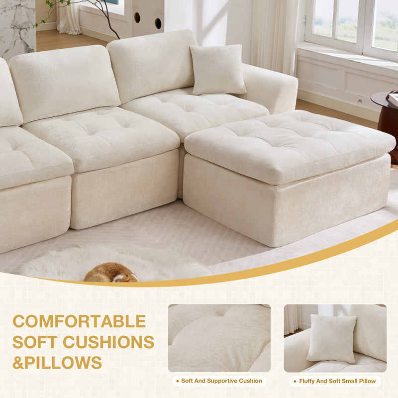 110'' Cloud Sectional Couch for Living Room by HouseOfZazla