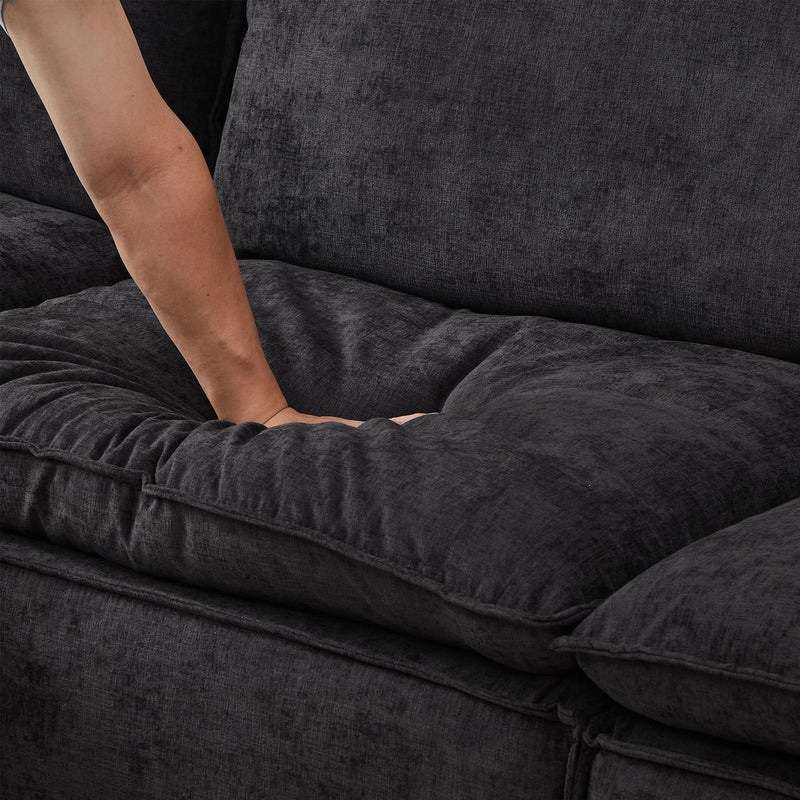 108.5" Modular Sectional L Shape Sofa with Movable Ottoman by HouseOfZazla