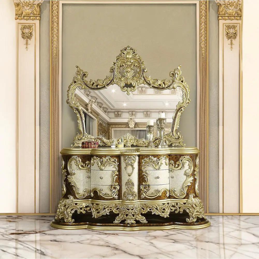 Desiderius - Dresser - Antique Gold & Hand Painted Brown by Unique Piece Furniture