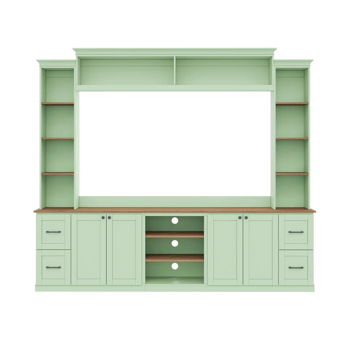 4-in-1 Entertainment Center Wall Unit with Bookshelf for TVs Up to 70" by HouseOfZazla