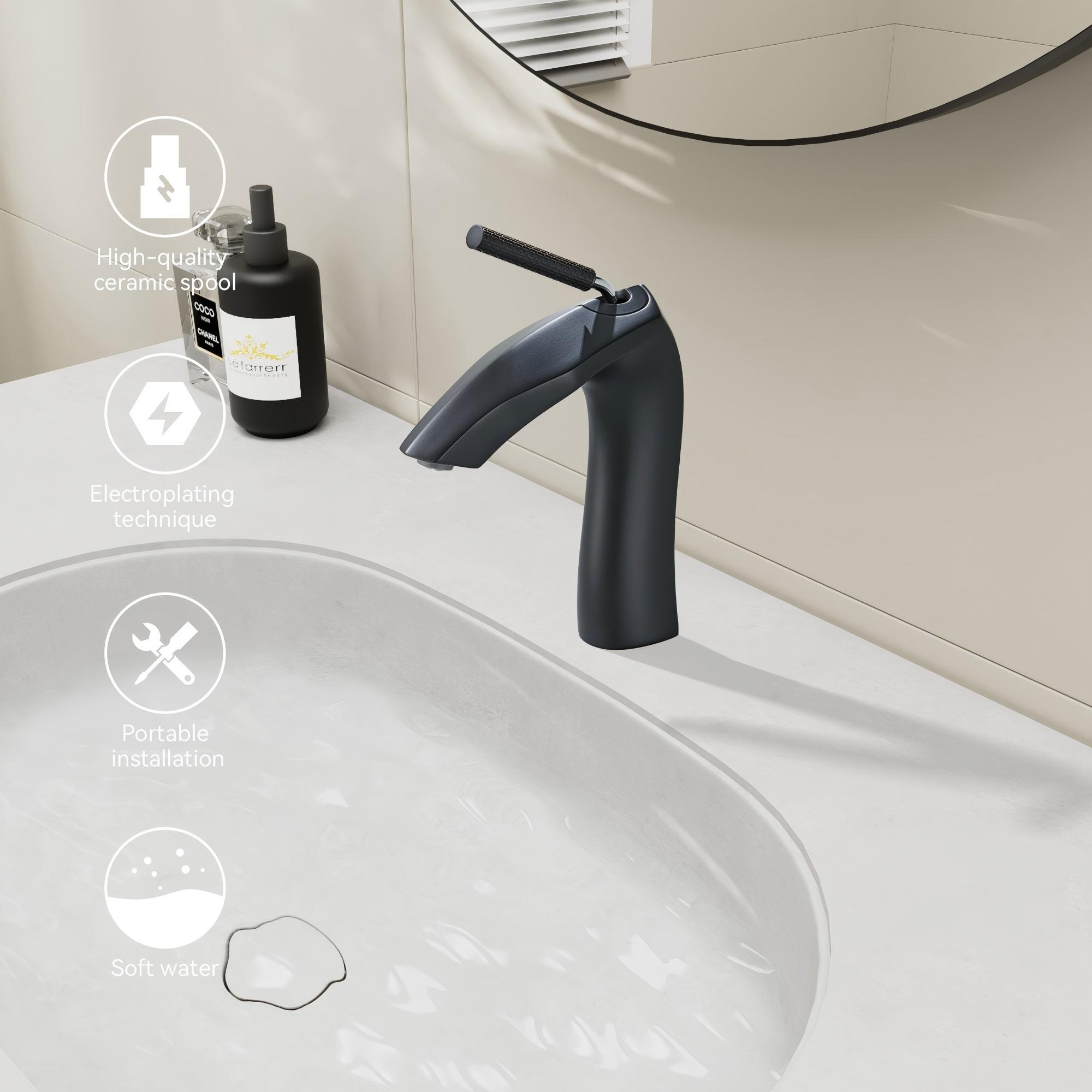 Contemporary Single Handle Lavatory Basin Sink Faucet Brass by HouseOfZazla