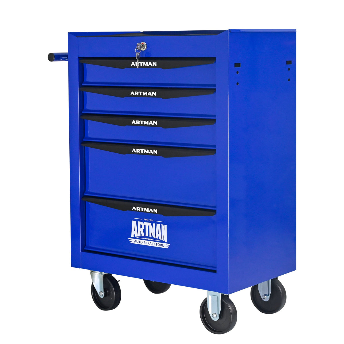 Rolling Metal Tool Chest with 5 Drawers - Black+Blue, photo 10 of 10