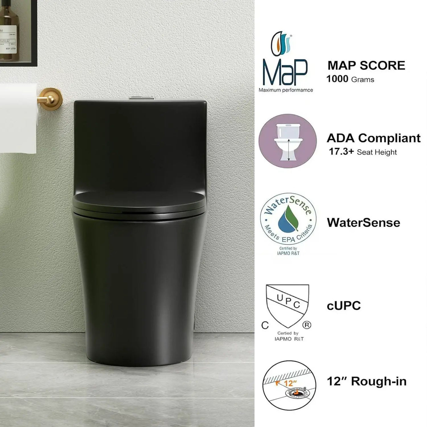 1 Piece Toilet With Dual Flush And Soft Closing Seat by HouseOfZazla