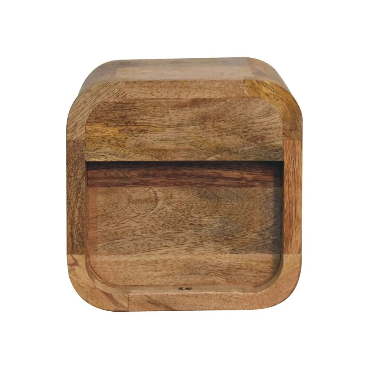 Extra Mini Curved Oak-ish Bedside with Open Slot, 1-Drawer by HouseOfZazla