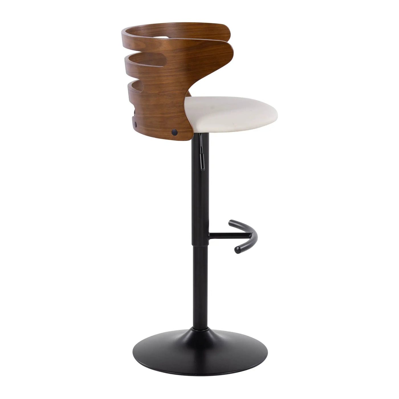 Cosi - Mid Century Modern Adjustable Barstool With Swivel With Rounded T Footrest (Set of 2) by HouseOfZazla