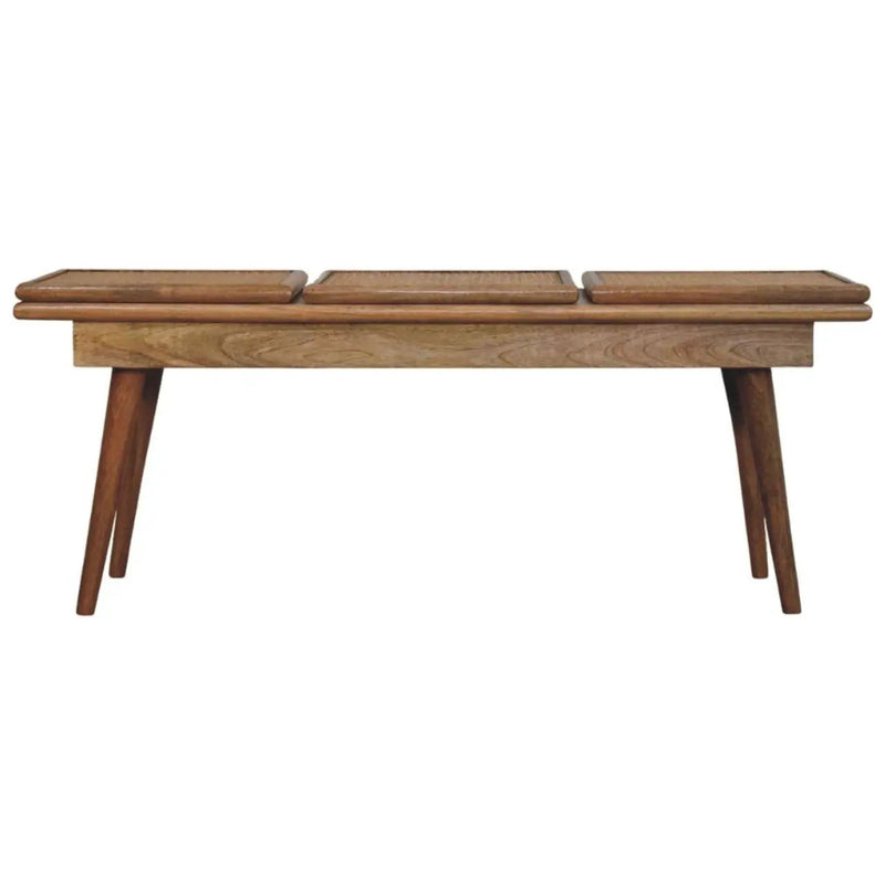 Larissa - Triple Accent Cane Bench - Beige by Unique Piece Furniture