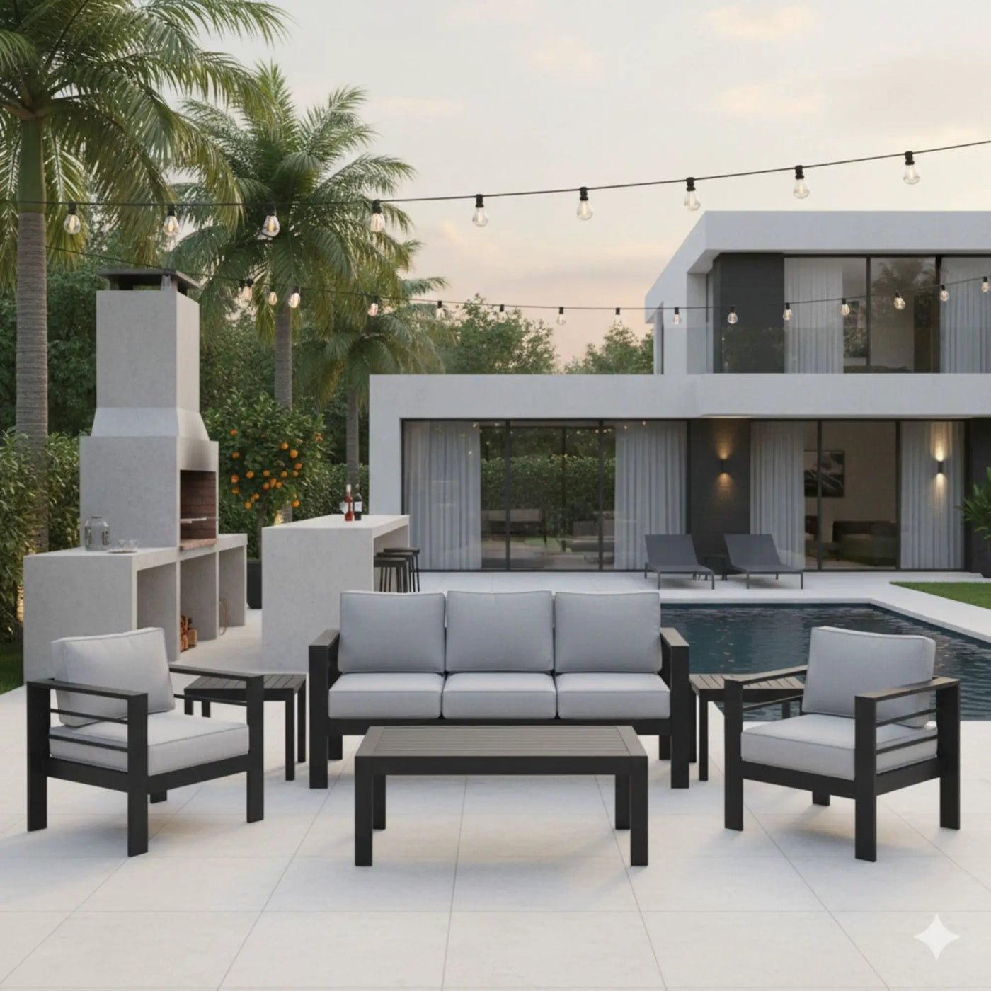 Outdoor Patio Set, All-Weather With Thick Cushions by HouseOfZazla