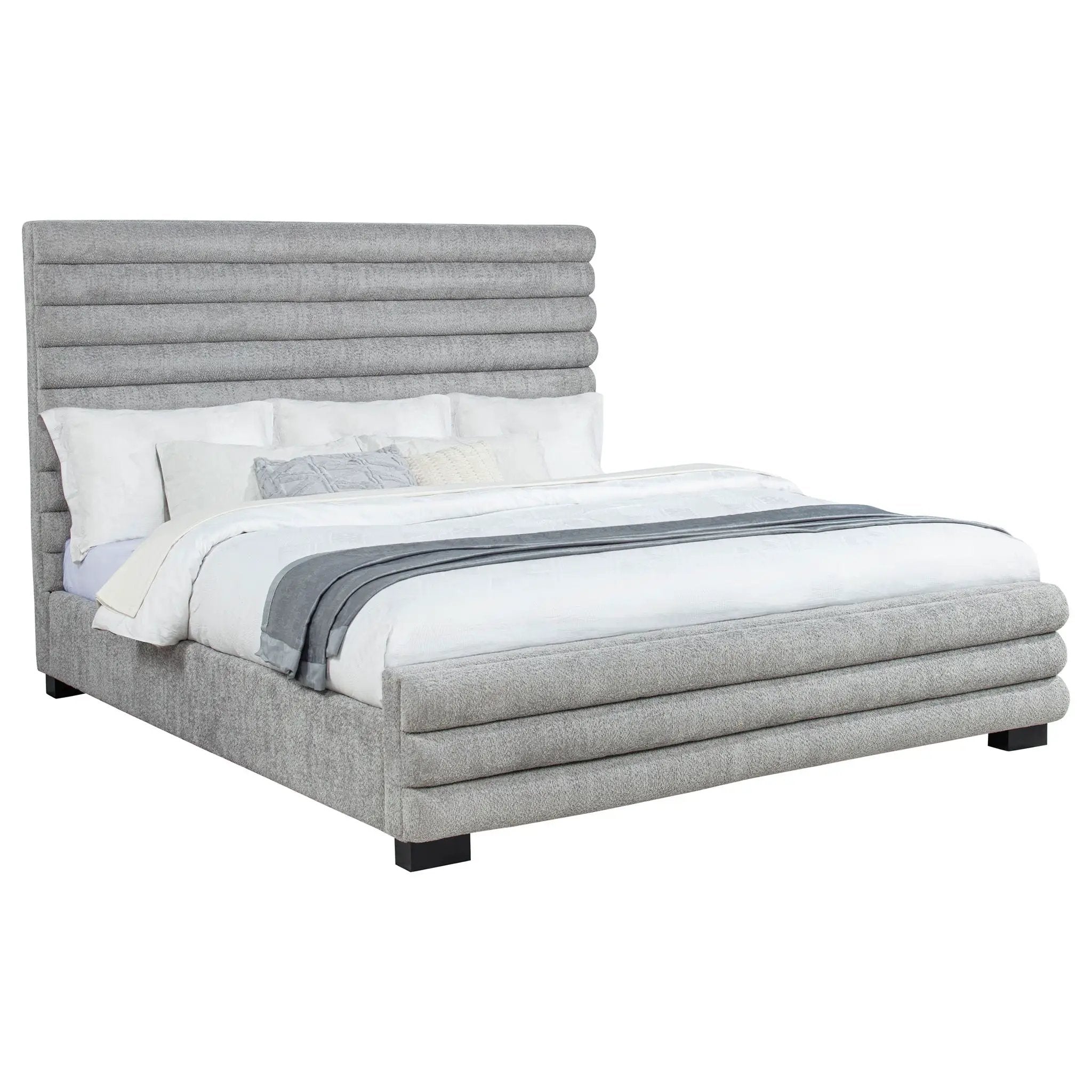 Patricia 58-inch Boucle Upholstered Eastern King Bed Grey by Unique Piece Furniture