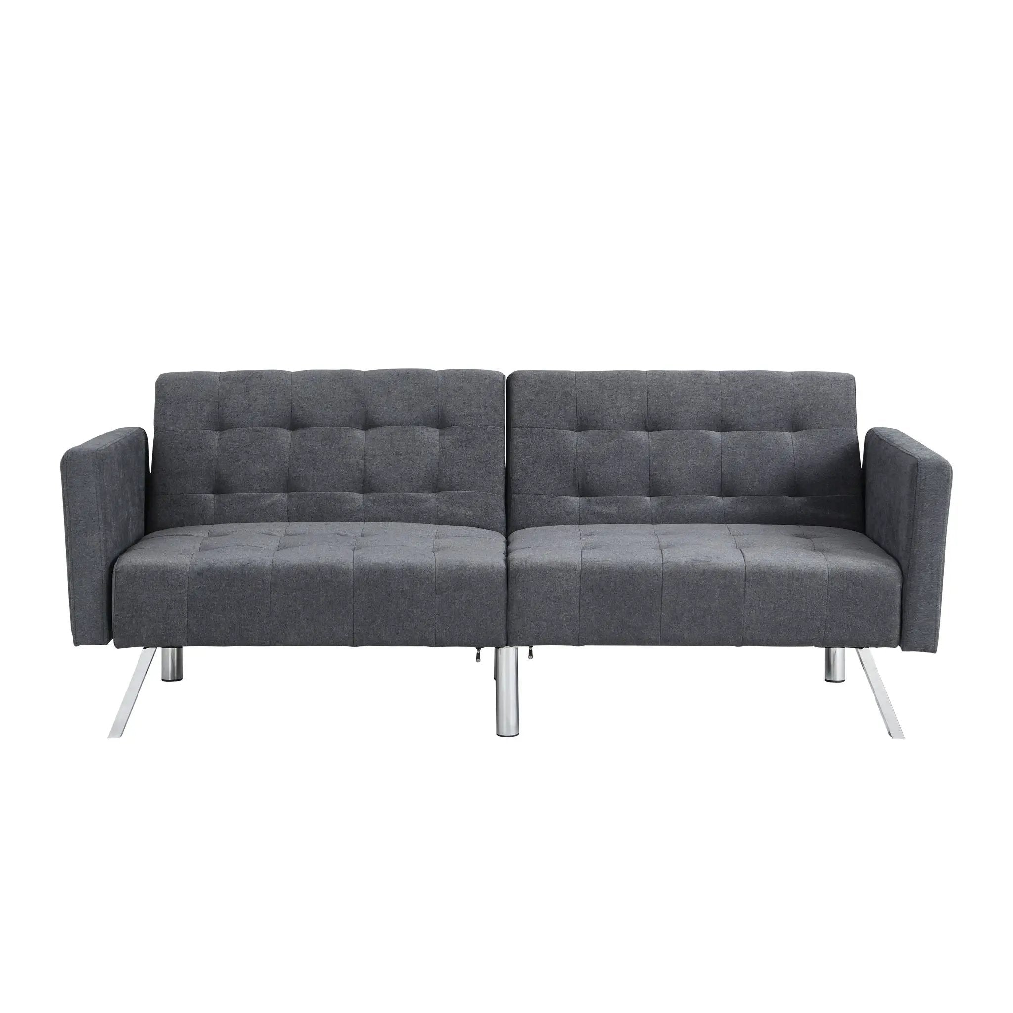 Futon Sofa Bed Convertible Folding Lounge Couch, Armrests by HouseOfZazla
