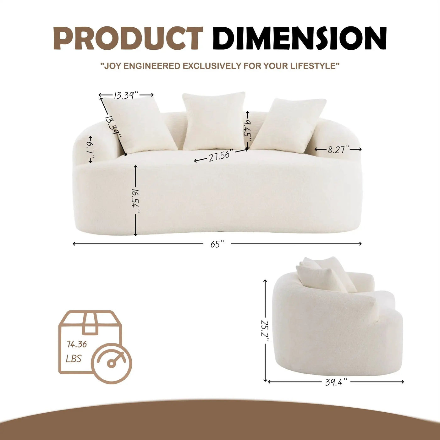 Loveseat Sofa, Compact Design For Small Spaces by HouseOfZazla