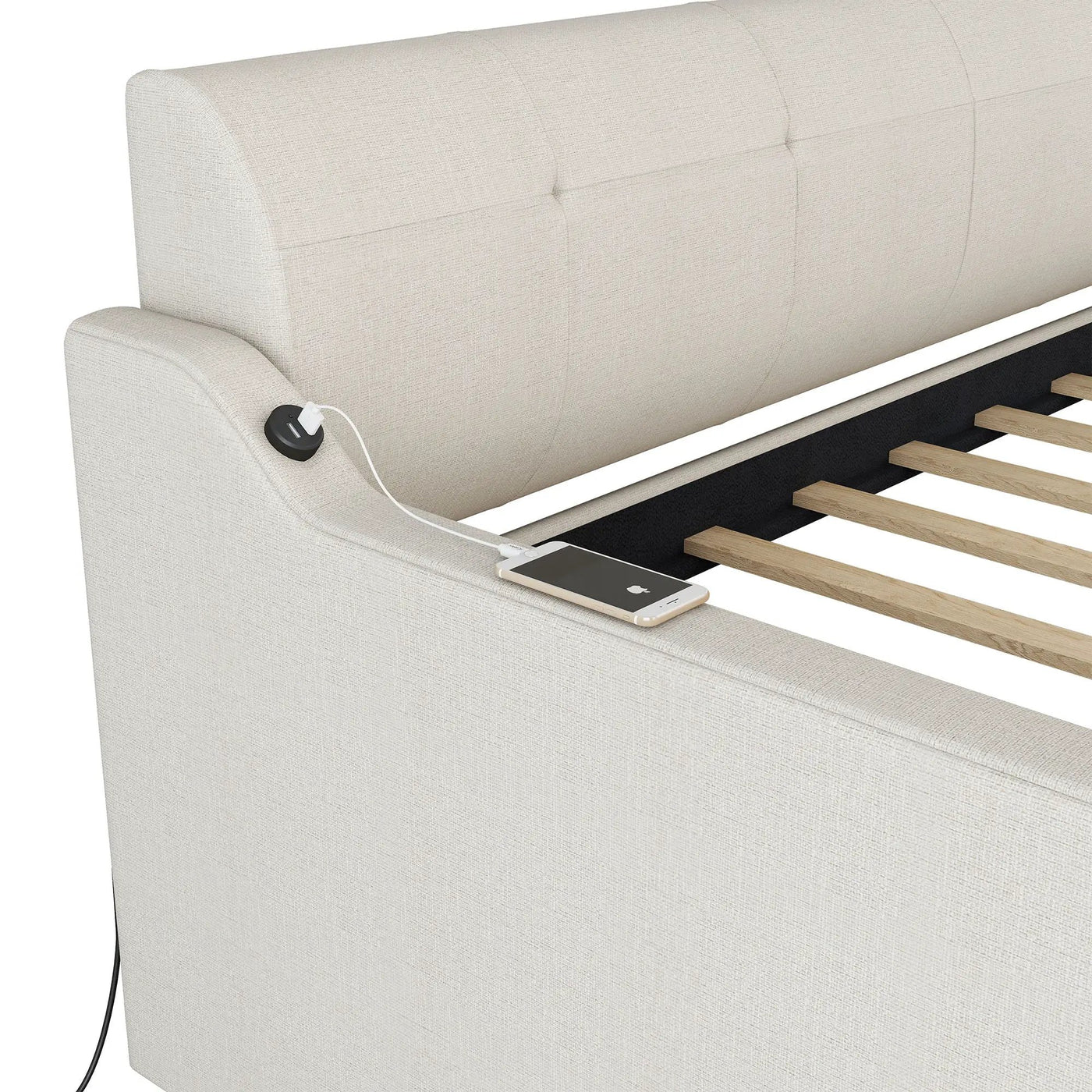 Upholstered Daybed With Trundle And USB Charging by HouseOfZazla