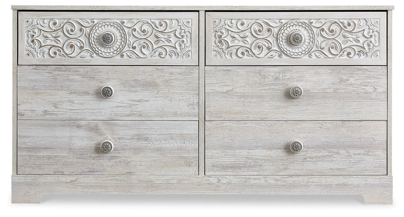 Paxberry - Six Drawer Dresser - Weatherworn - Whitewash by Unique Piece Furniture