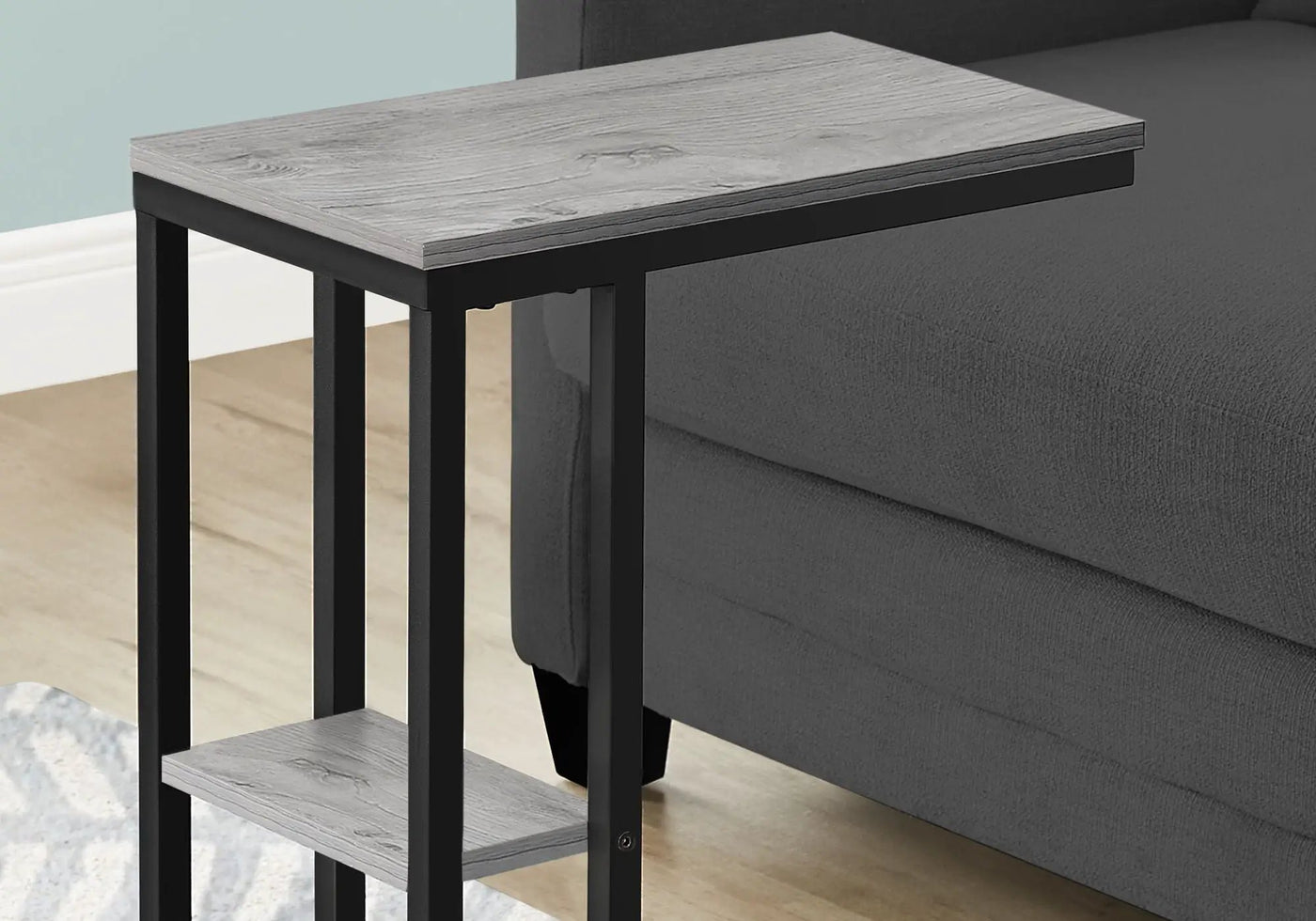 Accent Table, C-Shaped, Marble Look Contemporary & Modern Convenient Design by HouseOfZazla