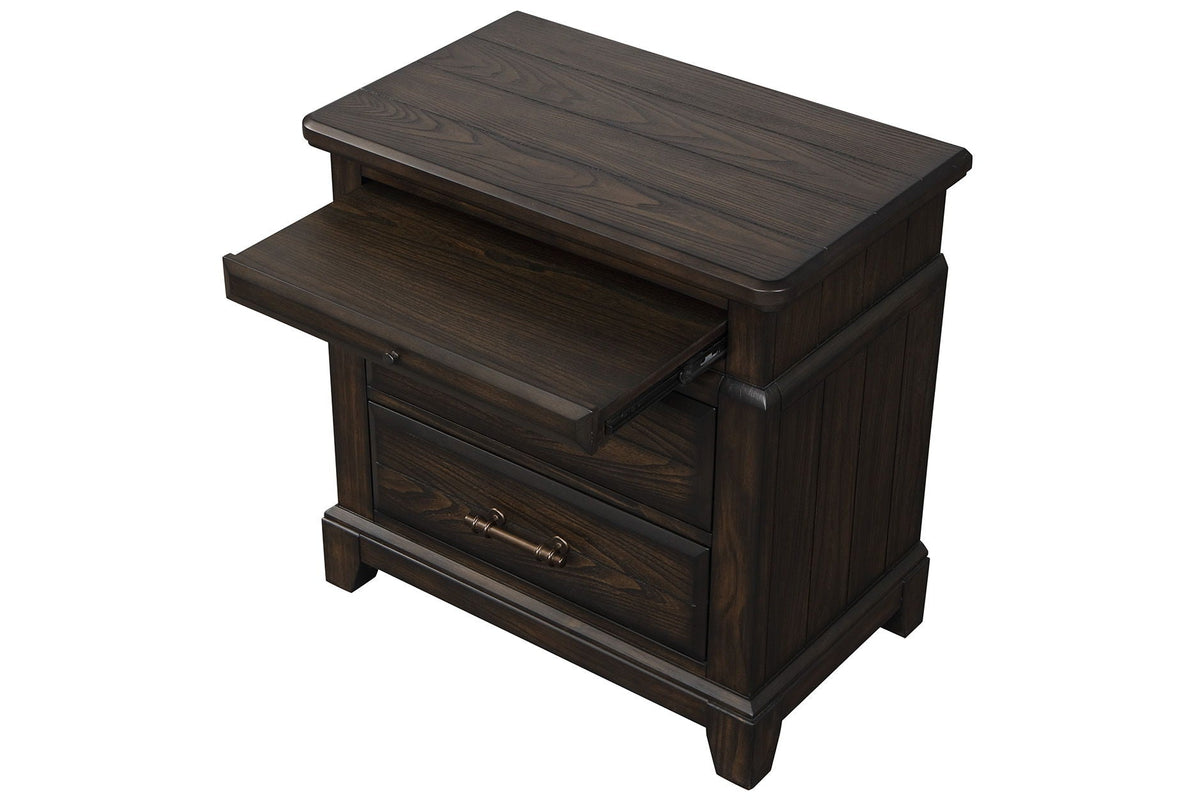 2 Drawer Nightstand with Pull-Out Tray - Mahogany, photo 3 of 7