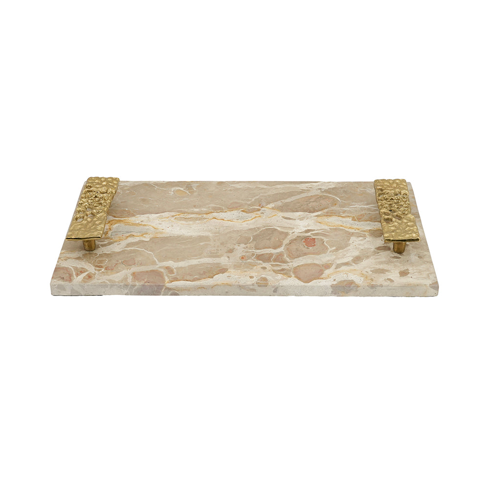 Marble Tray with Gold Handles – 17.7x9.7x2 Inches, photo 5 of 10