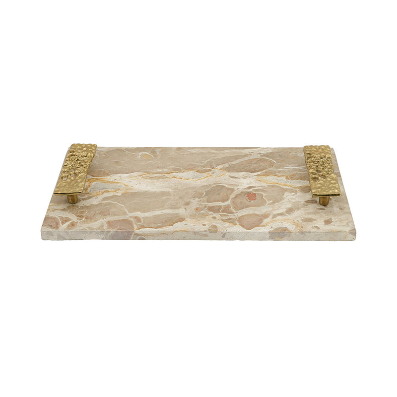 Marble Tray with Gold Handles – 17.7x9.7x2 Inches, photo 5 of 10