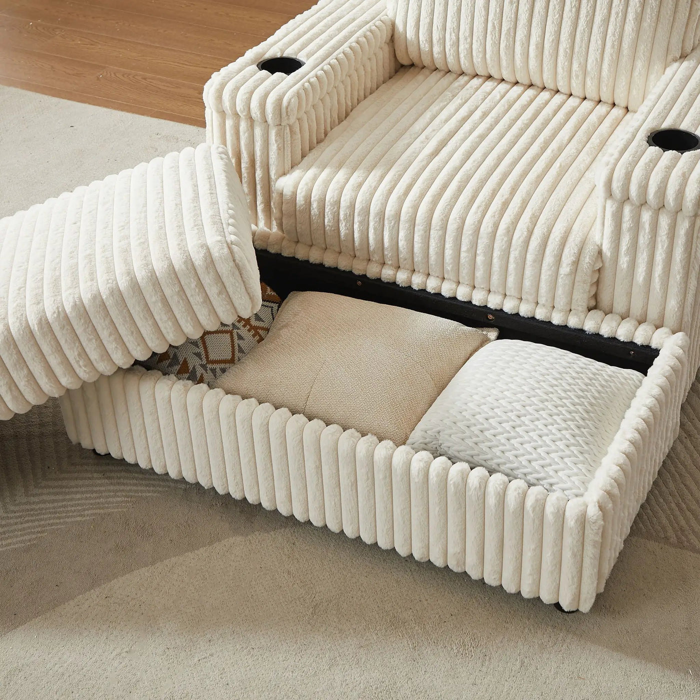 3 Seater Sofa With 2 Ottomans For Living Room by HouseOfZazla
