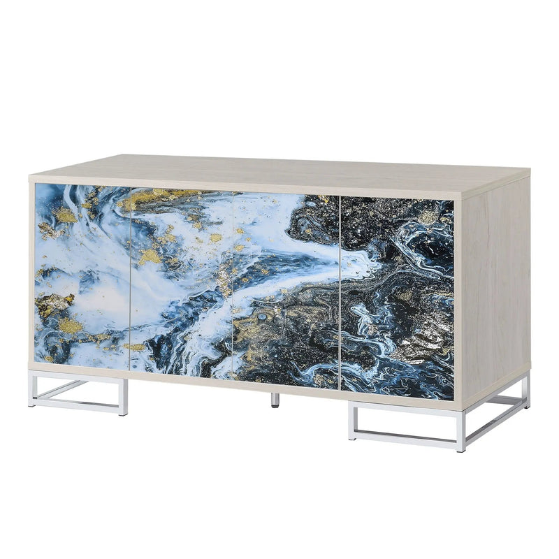 Liam - Marble Paint Console Cabinet - Multi by Unique Piece Furniture