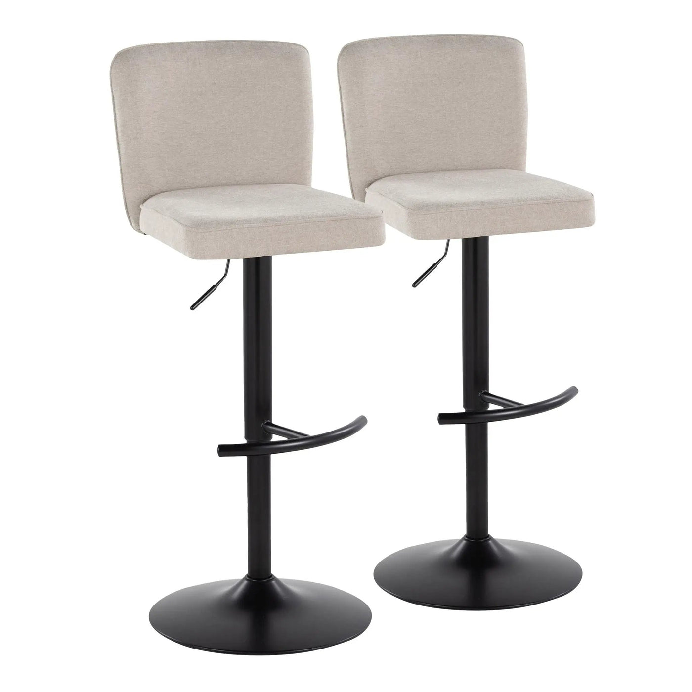 Henry - Contemporary Adjustable Barstool & Swivel With Rounded T Footrest (Set of 2) by HouseOfZazla
