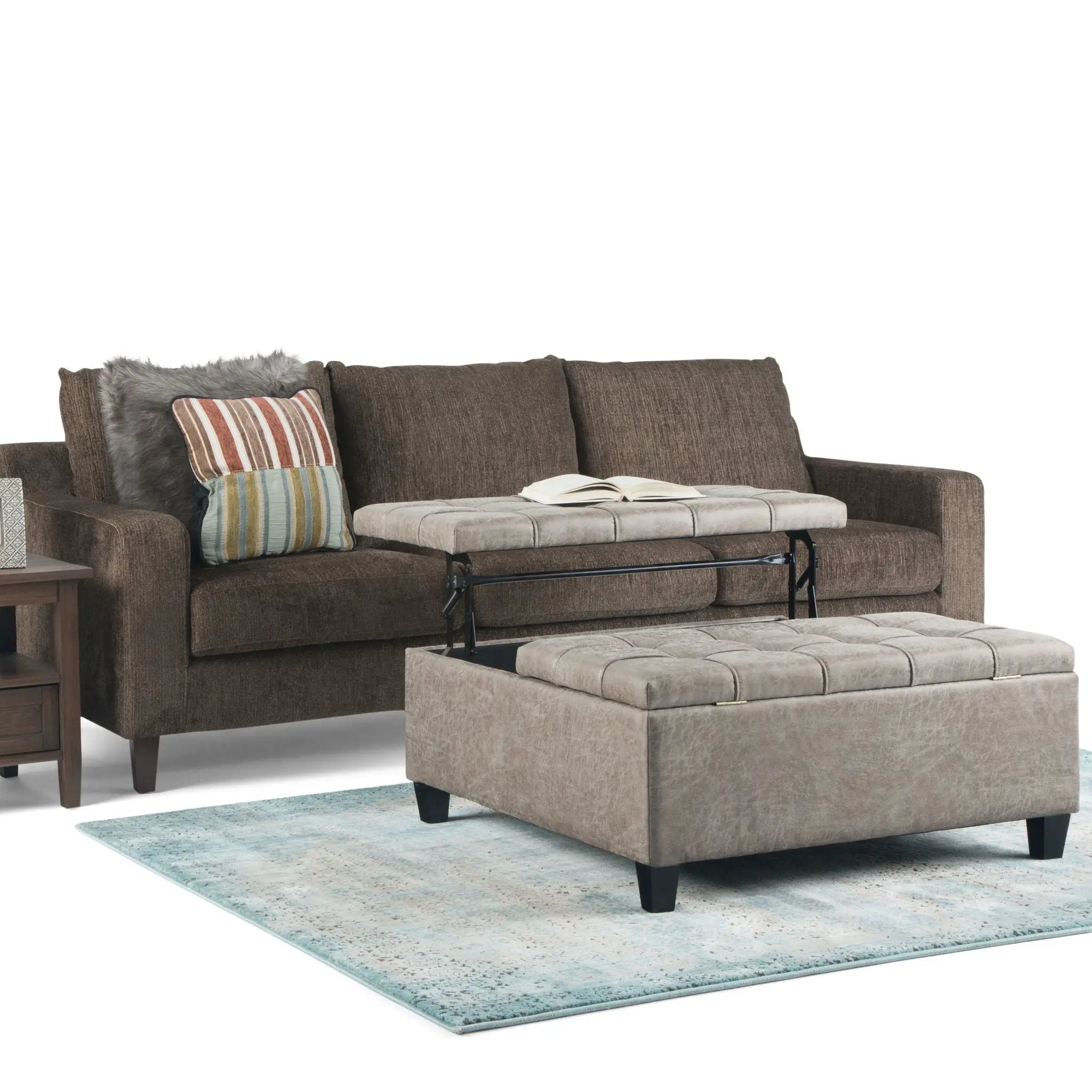 Harrison - Upholstered Coffee Table Storage Ottoman by HouseOfZazla