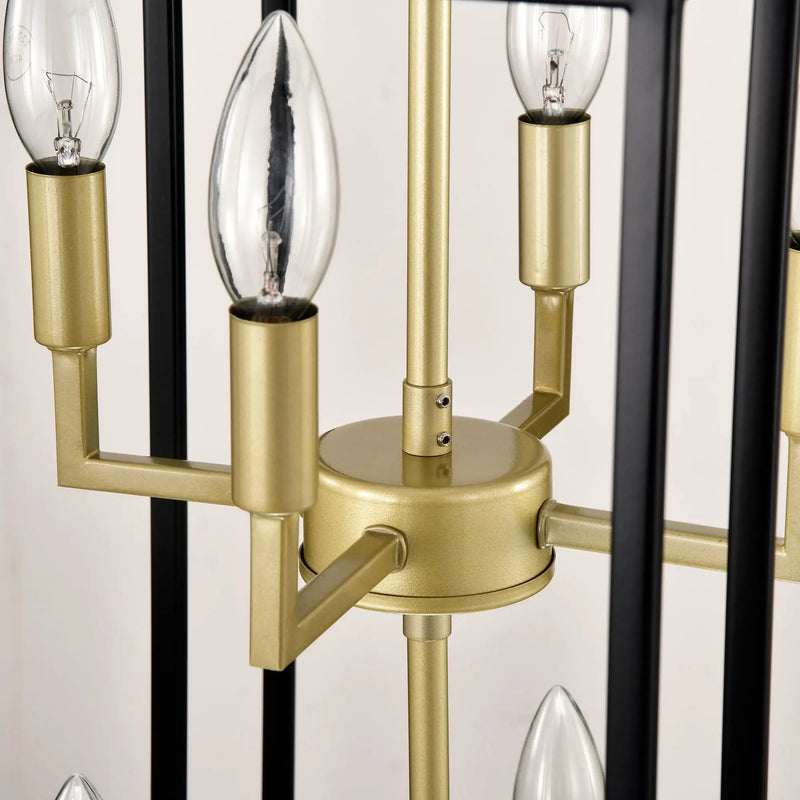 8 Light Lantern Chandelier Lighting, Entryway Chandeliers For High Ceilings, Chandeliers For Dining Room, Foyer, Entry, Staircase, Hallway, Height Adjustable (E12 Bulbs Not Included) by HouseOfZazla