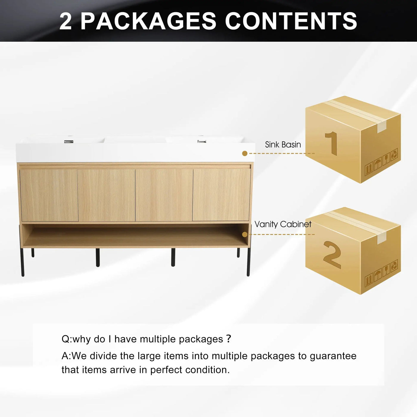 Modern Bathroom Vanity Combo With Single Resin Sink And Storage Cabinet by HouseOfZazla