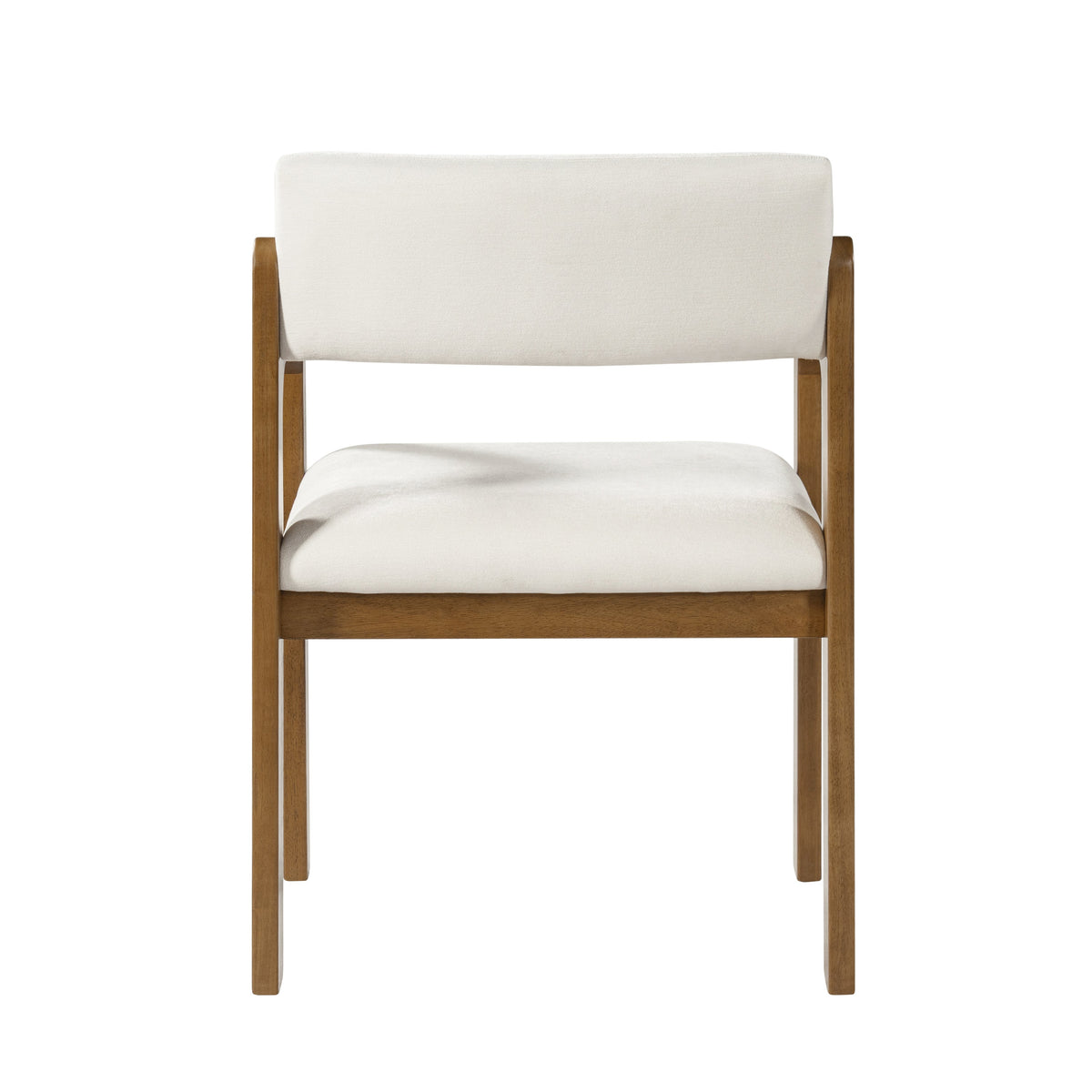 Modern Rubber Wood Dining Chairs with Upholstered Seat and Armrests - Set of 2, photo 9 of 10