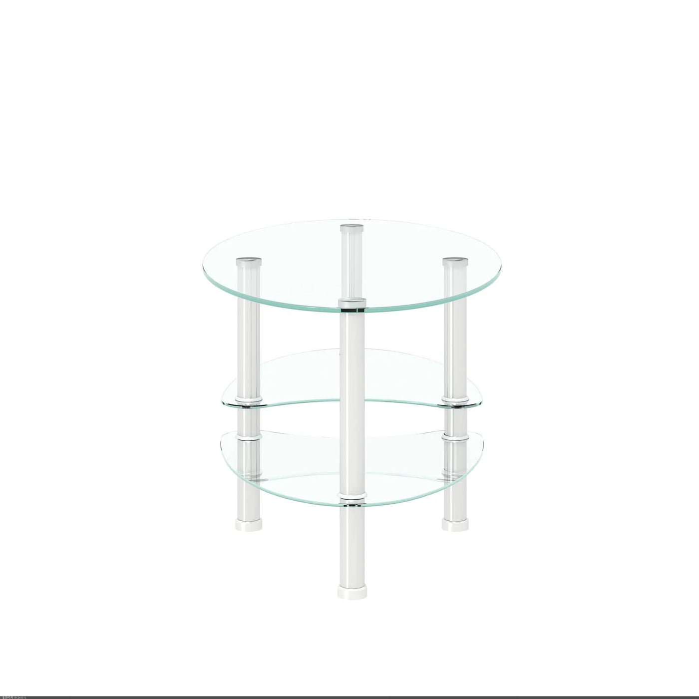 Transparent Oval Glass Coffee Table, Modern Table In Living Room Oak Wood Leg Tea Table 3-Layer Glass Table by HouseOfZazla