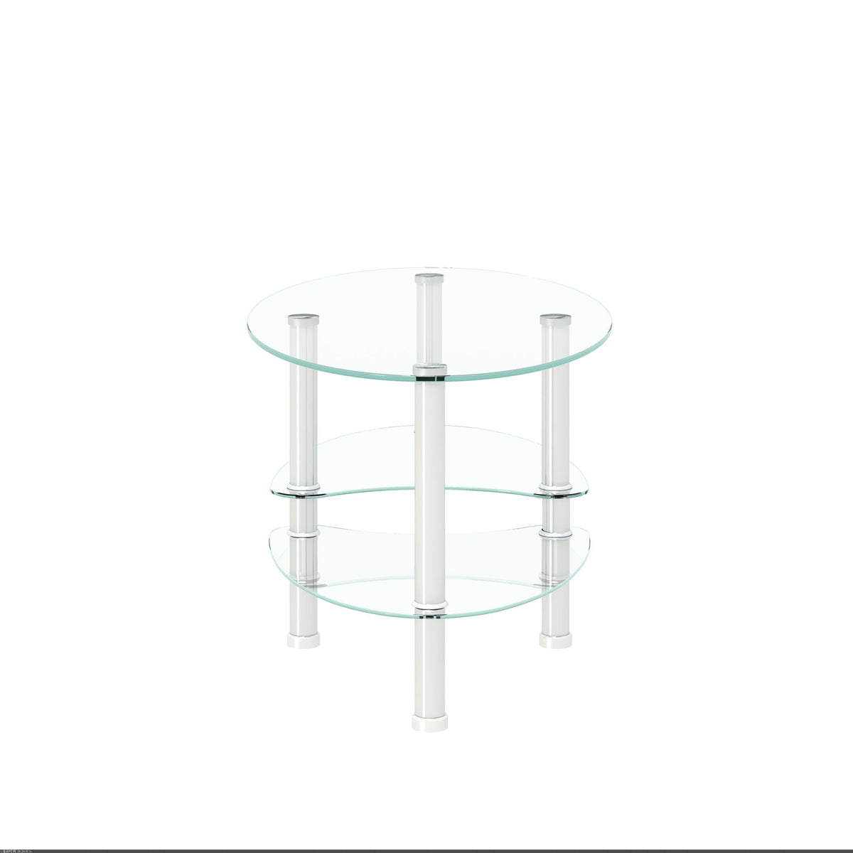Transparent Oval Glass Coffee Table with 3-Layer Tempered Glass - White or Light Brown, photo 7 of 24