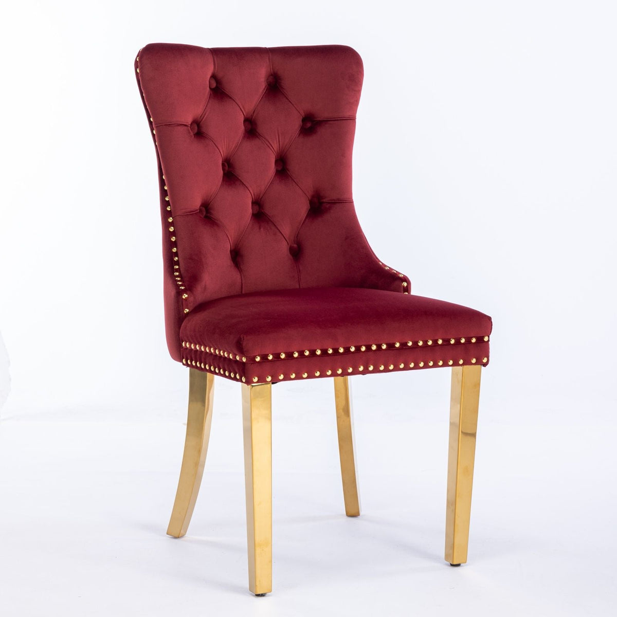 Modern Tufted Dining Chair Set of 2 with Velvet Upholstery - Nikki Collection, photo 12 of 28