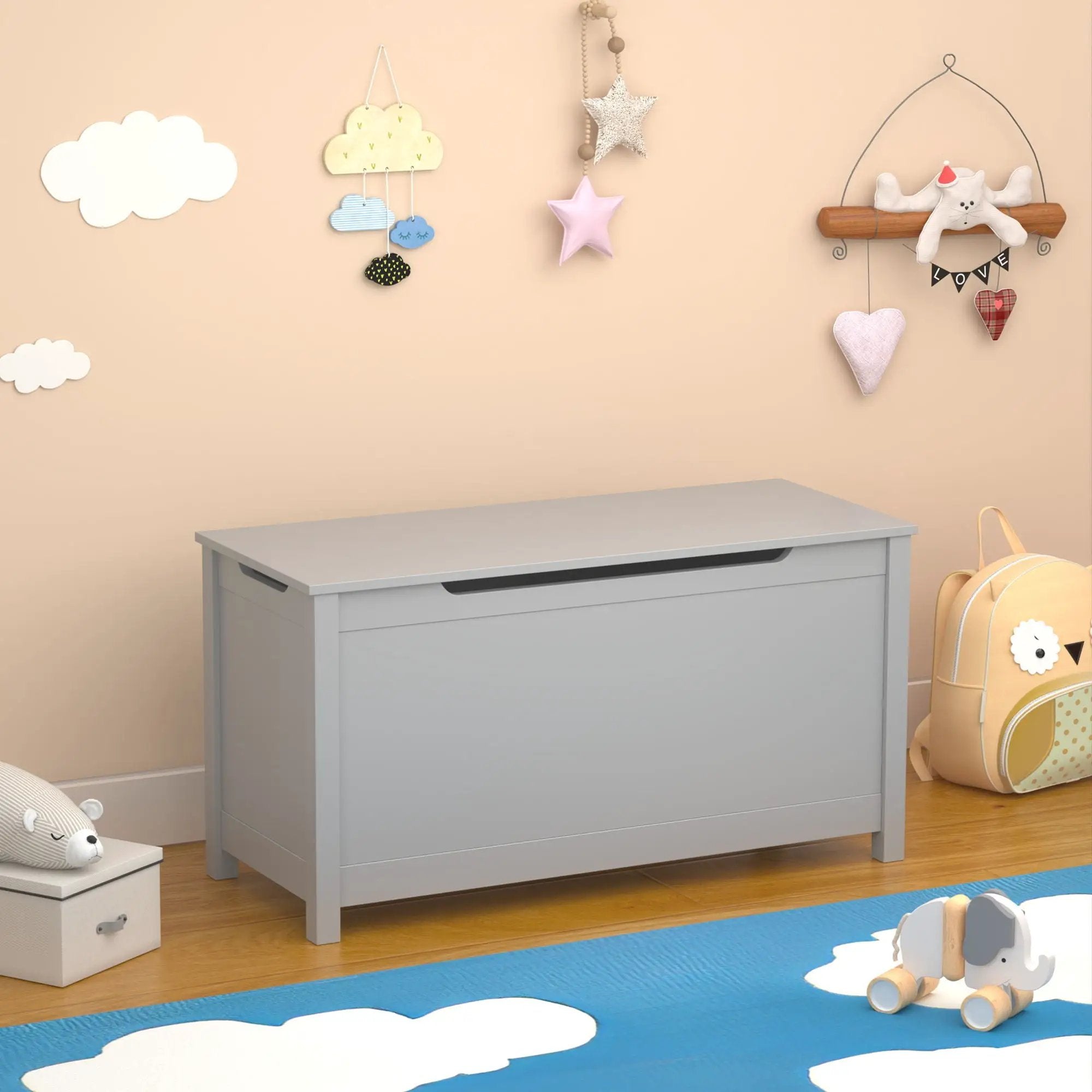 Toy Box Storage With Safety Hinged Lid by Unique Piece Furniture