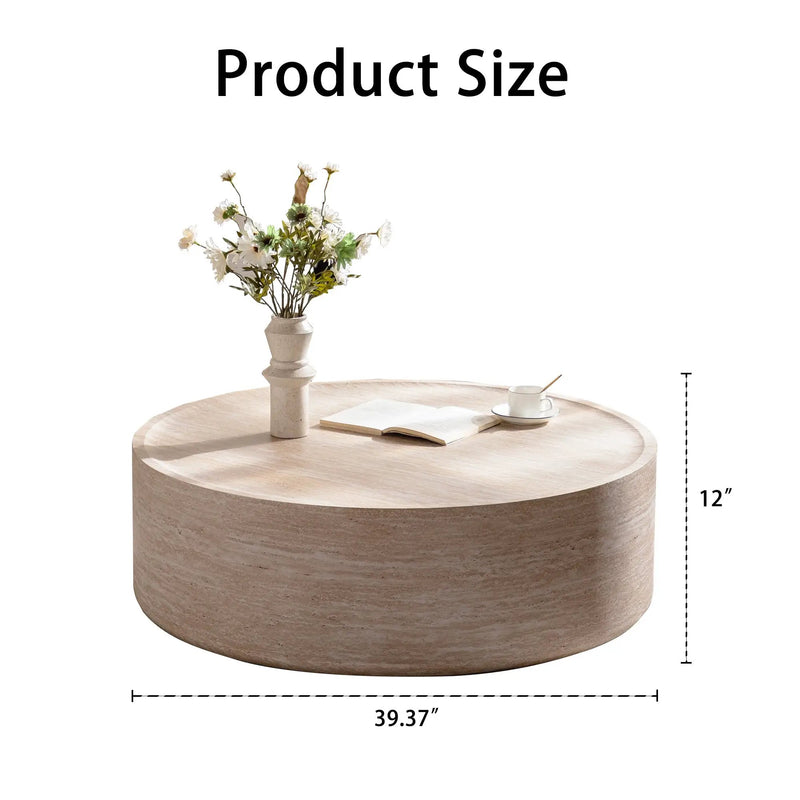 39.37" Round Coffee Table with Mars Pattern by HouseOfZazla