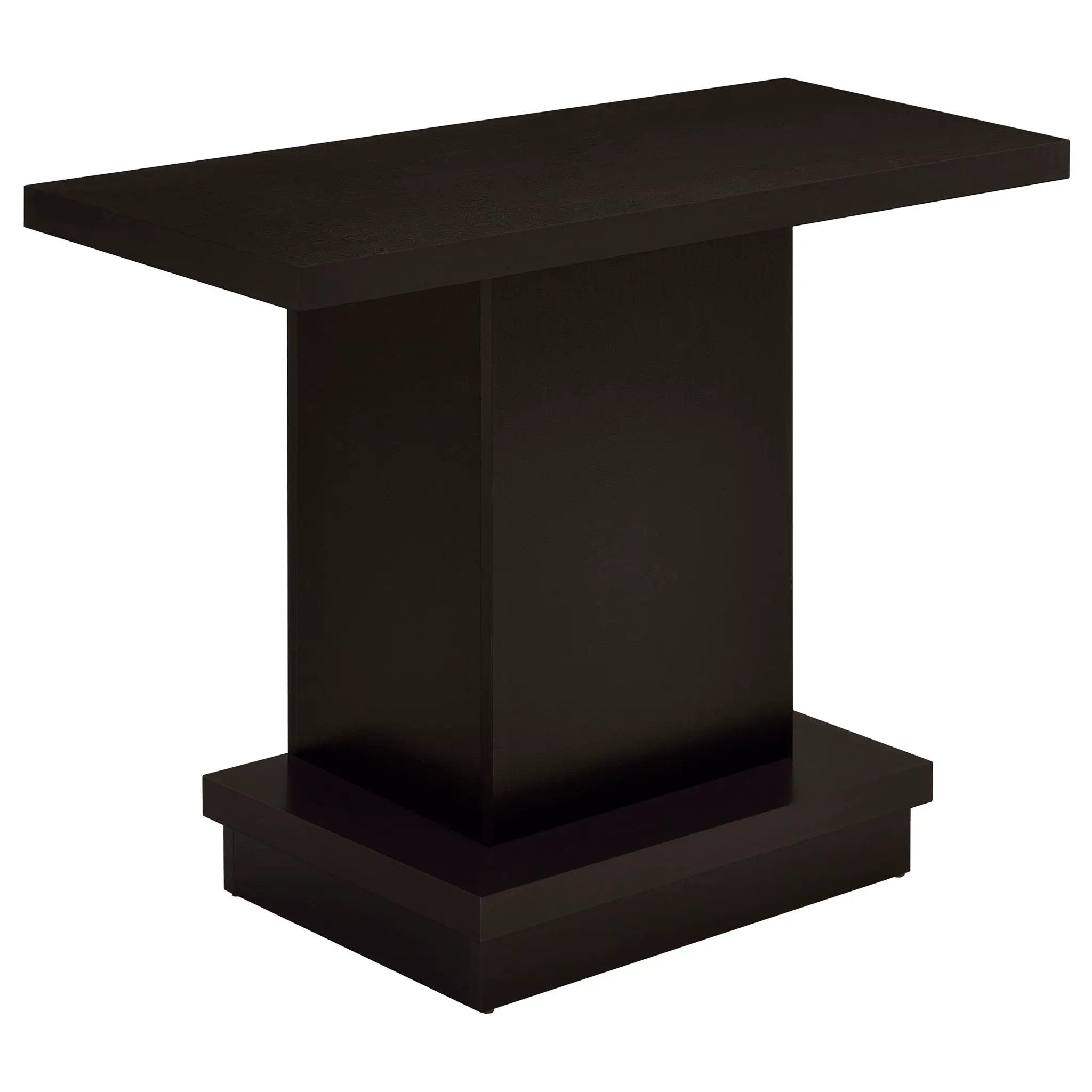 Fiona - Pedestal Console Table With Geometric Design - Cappuccino by HouseOfZazla