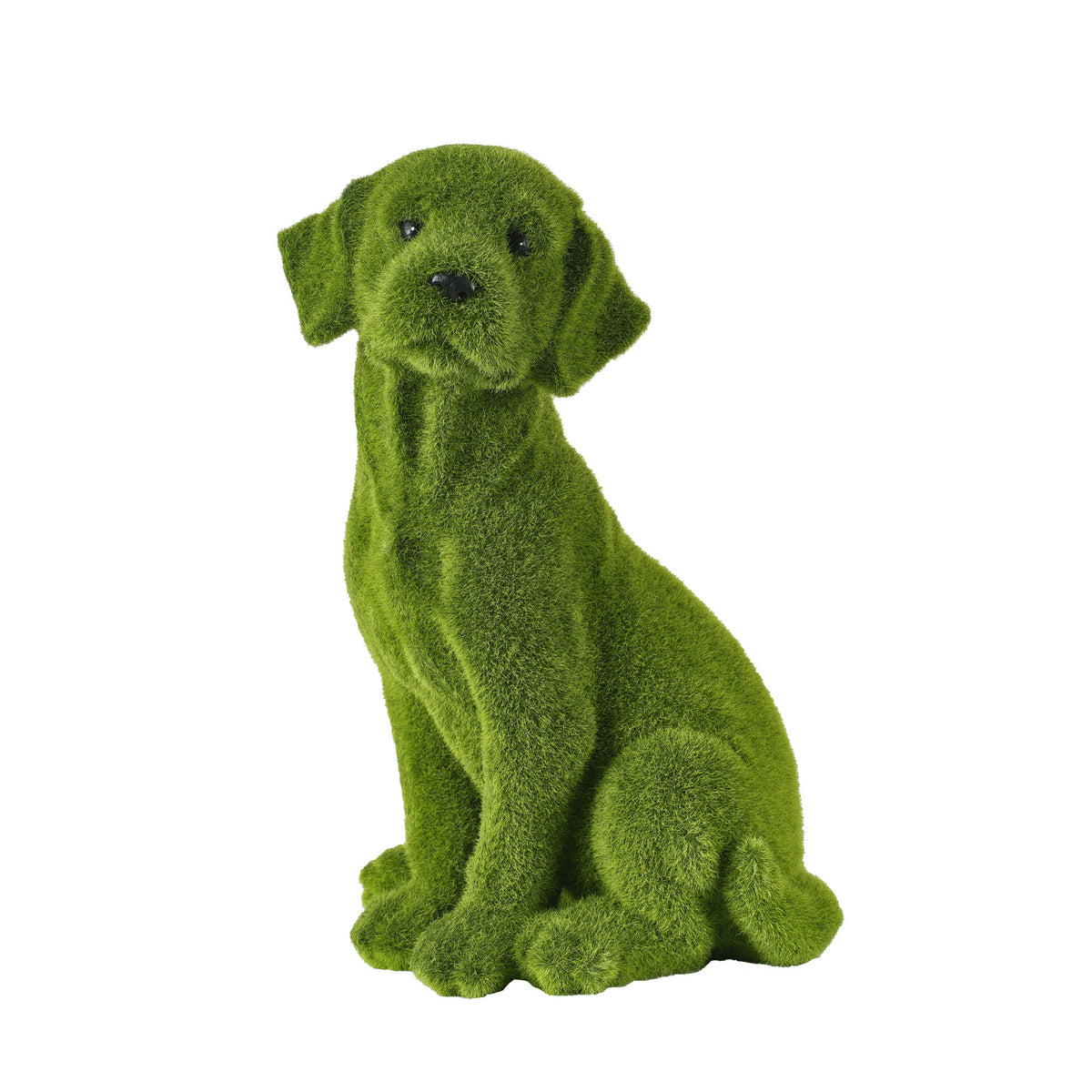 Flocked Dog Garden Statue with Weather Resistance - Green, photo 7 of 9