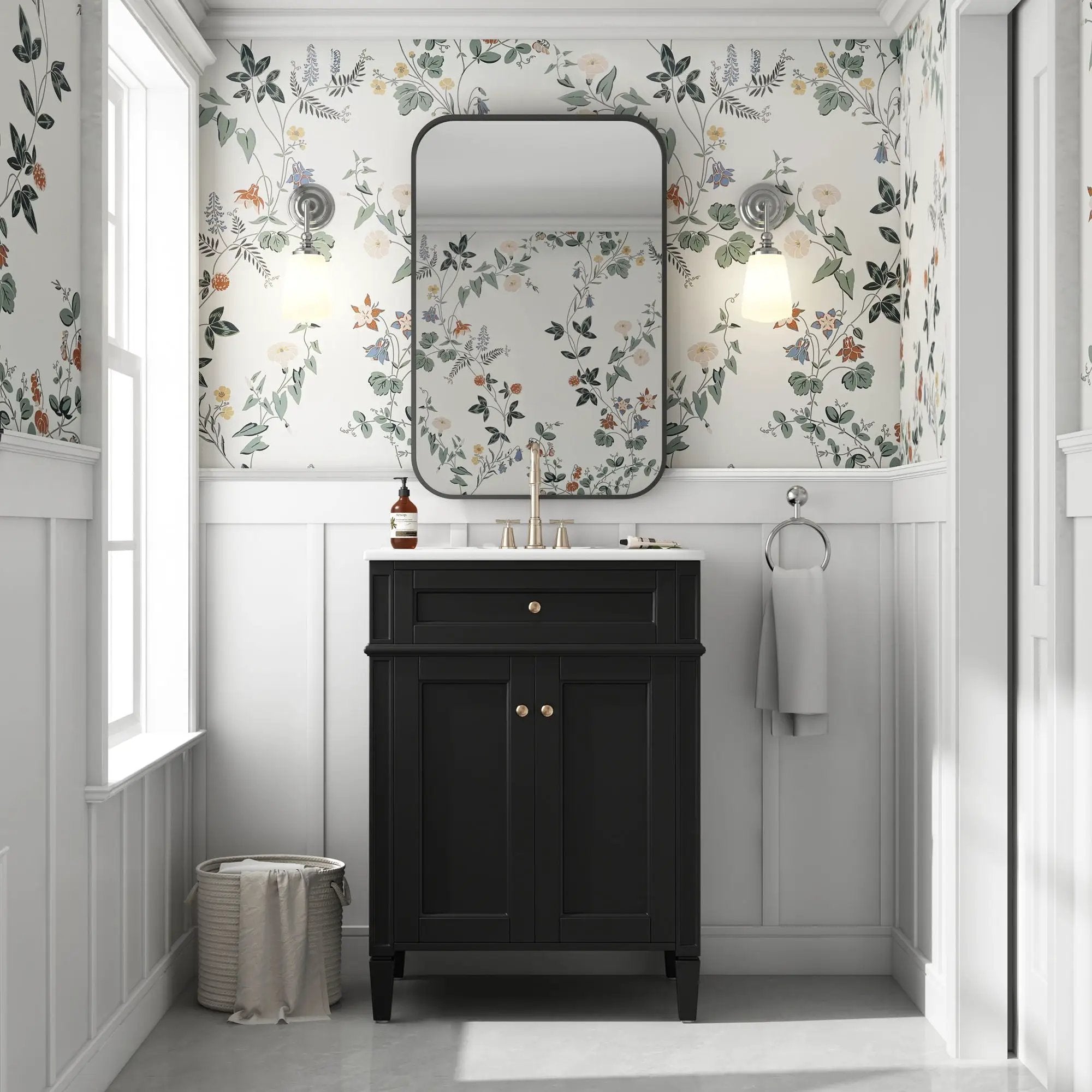 Bathroom Vanity With 2 Doors And Tip Out Drawer, Soft Closing Hinges