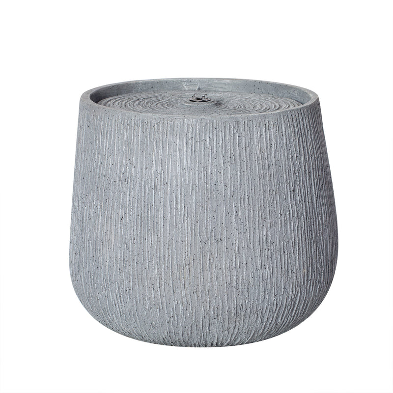 12.99" Gray Polyresin Outdoor Water Fountain with LED Light by HouseOfZazla