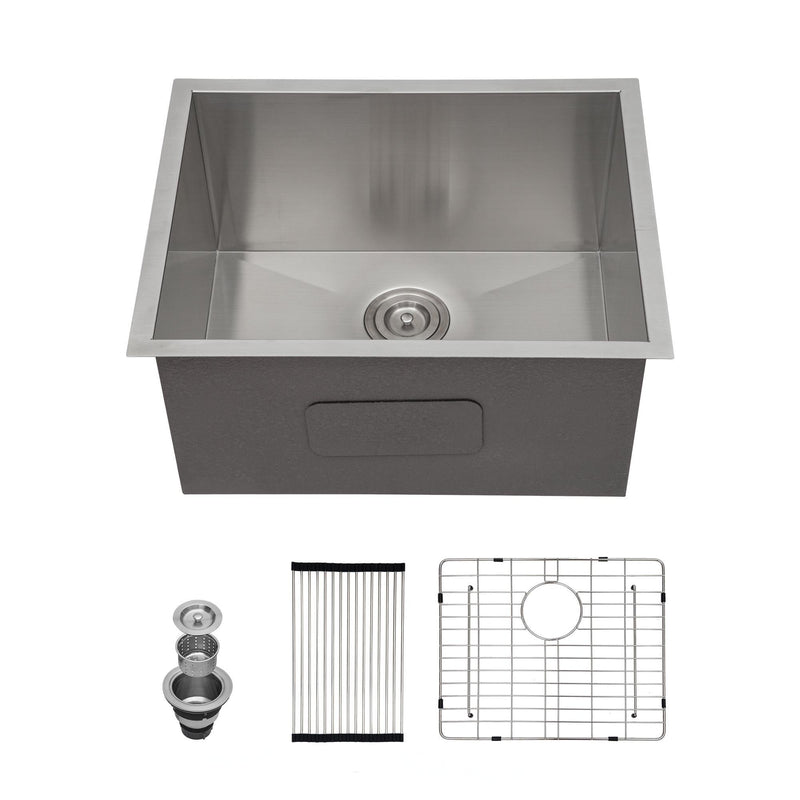 Modern Undermount Stainless Steel Kitchen Sink 16 Gauge, Deep Single Bowl by HouseOfZazla